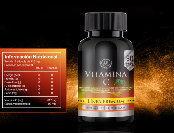 VITAMINA C PURA - 90 cápsulas - Línea Premium1