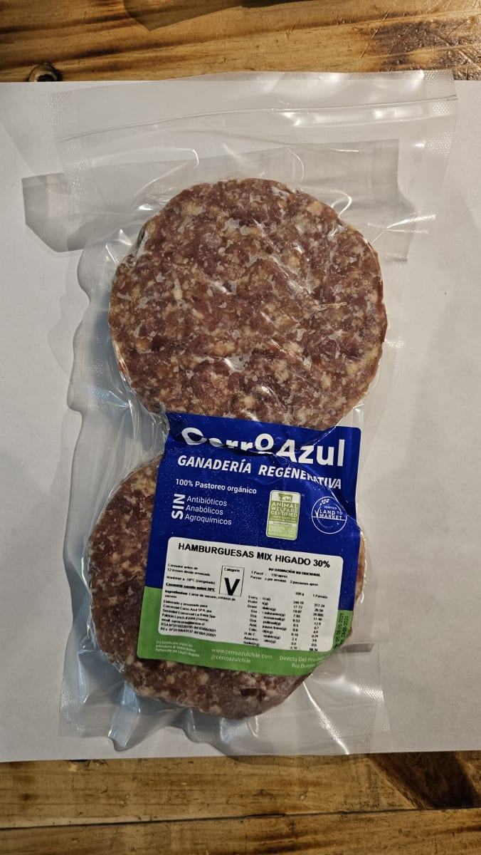 HAMBURGUESAS vacuno grass-fed - 30% HÍGADO x 2 uu (300 g) - Cerro Azul1