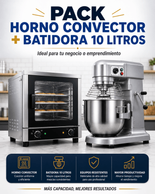 PACK PROMO HORNO CONVECTOR VAPOR/GRILL+ BATIDORA 10 LITROS1