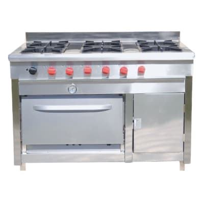 COCINA ACERO INOXIDABLE 6 QUEMADORES