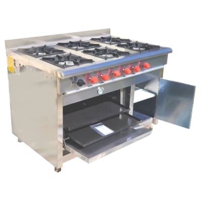 COCINA ACERO INOXIDABLE 6 QUEMADORES
