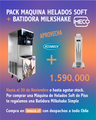 PACK MAQUINA HELADOS SOFT + BATIDORA MILKSHAKE DE REGALO