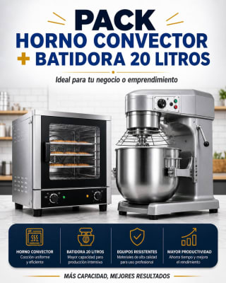 PACK PROMO HORNO CONVECTOR + BATIDORA 20 LITROS1