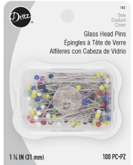 100 ALFILERES CABEZA VIDRIO CON CAJA