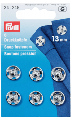 BROCHE PRESION PLATEADO 13MM (6UN) 0
