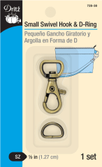 GANCHO GIRATORIO PEQUEÑO Y ANILLO D (BRONCE ANTIGUO)