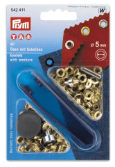 OJALES DE METAL 5MM DORADO (40PZ)
