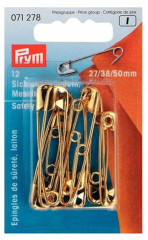 ALFILER DE GANCHO DORADO 27/38/50 MM (12 UN)