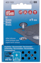 REMACHES METALICOS 9MM COLOR ACERO (32UN)
