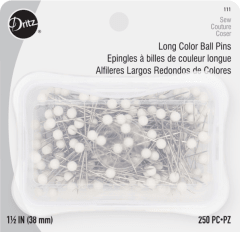 ALFILERES LARGOS CABEZA BLANCA TAM24 (250 UN)