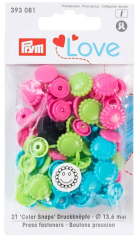 BROCHES PRESION COLOR SNAPS FLOR(20UN)