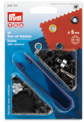 OJALES DE METAL 5MM NEGRO OPACO (40PZ)