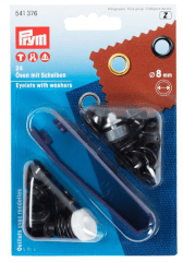 OJALES DE METAL 8MM NEGRO OPACO (24PZ)