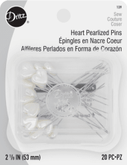 ALFILERES PERLADOS BLANCOS CORAZON TAM34 (20 UN) 3