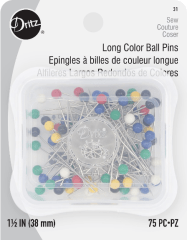 ALFILERES LARGOS COLORES 38MM (CAJA 75)