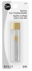 AGUJAS ENHEBRADO FACIL OJO DORADO SURT X 12