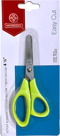 TIJERA ESCOLAR COLORES 4 1/2 EASY CUT3