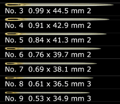 16AGUJAS P/BORDAR OJO DORADO (#3-9)2