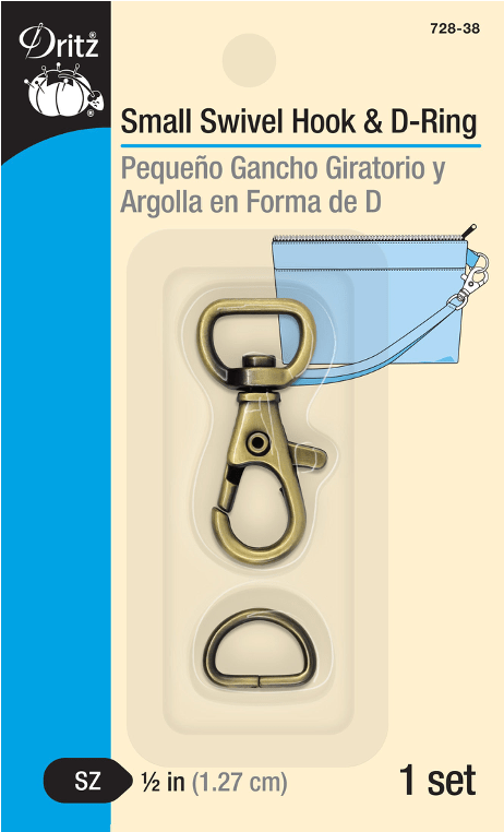 GANCHO GIRATORIO PEQUEÑO Y ANILLO D (BRONCE ANTIGUO)2