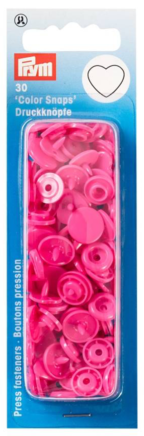 BROCHES PRESION COLOR SNAPS CORAZON ROSADO(30UN)2