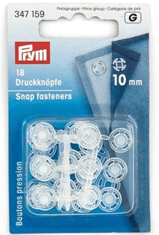 BROCHE PRESION PLASTICO 10MM TRSP. (18UN)1