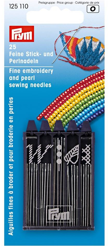 AGUJAS FINAS DE BORDADO Y MOSTACILLAS SURT. (25UN)3