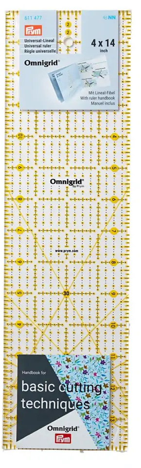 REGLA UNIVERSAL CON ESCALA EN PULGADAS 4X14 OMNIGRID BY PRYM1