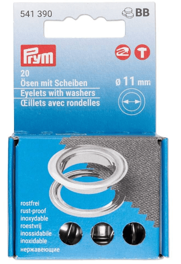 OJALES DE METAL 11MM PLATEADO (20PZ)1