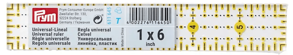 REGLA UNIVERSAL 1 X 6´´ OMNIGRID BY PRYM3 REGLA UNIVERSAL 1 X 6´´ OMNIGRID BY PRYM3