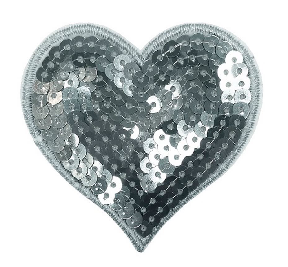 PARCHE TERMOADHESIVO CORAZON LENTEJUELA PLATA2