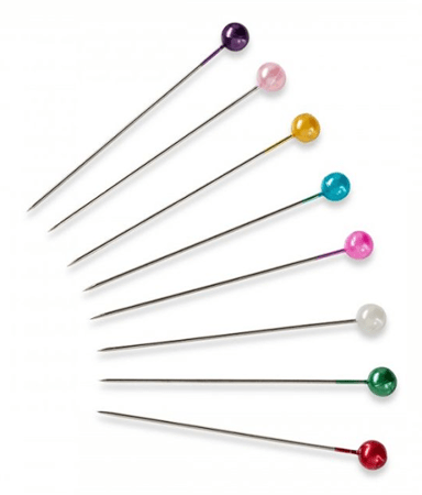 ALFILERES CABEZA DE PERLA  0,58 x 40 mm MULTICOLOR SURT..1