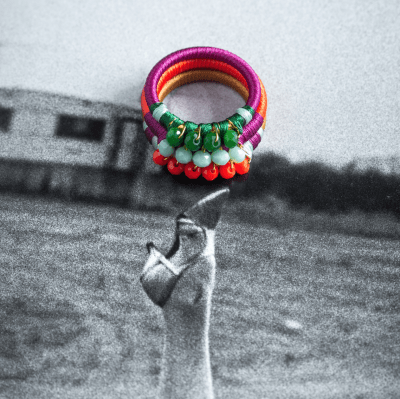 ANILLO TEJIDO CRISTALES 4