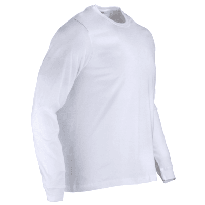 Polera Polo Manga Larga Blanca Hombre