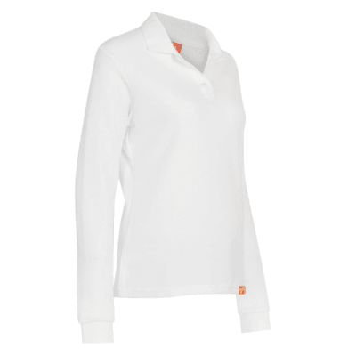 Polera Pique Manga Larga Blanca Mujer