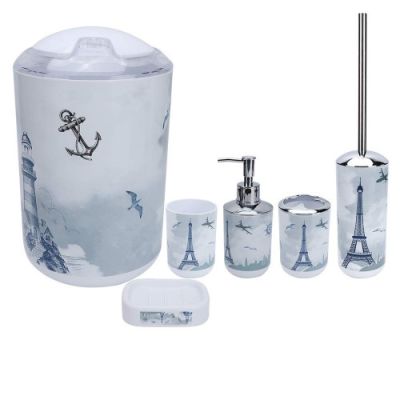 SET BAÑO BLANCO AZUL SET BAÑO BLANCO AZUL