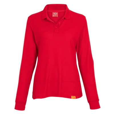 Polera Pique Manga Larga Roja Hombre