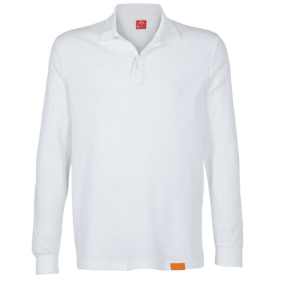 Polera Pique Manga Larga Blanca Hombre