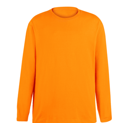 Polera Polo Manga Larga Naranja Hombre