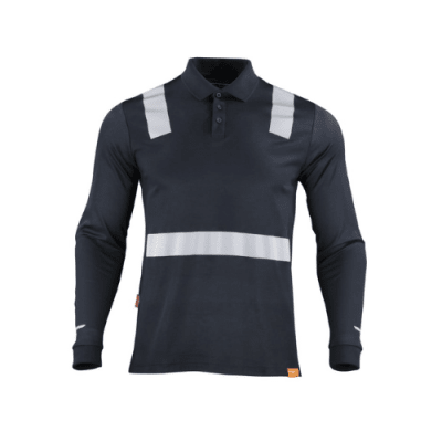 Polera Pique Hibrida con Cinta Reflectiva Azul Marino1