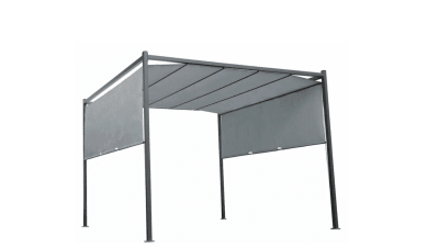 PERGOLA METALICA SQUARE 3 x 3 x 2.3 - ALBANY - GRIS OSCURO