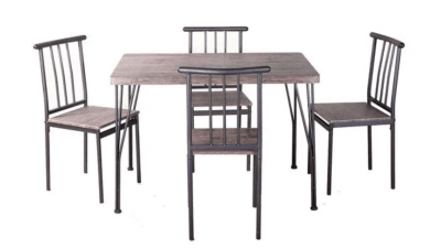 COMEDOR 4 SILLAS AMALIO CAFÉ