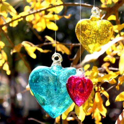 corazones de vidrio corazones de vidrio