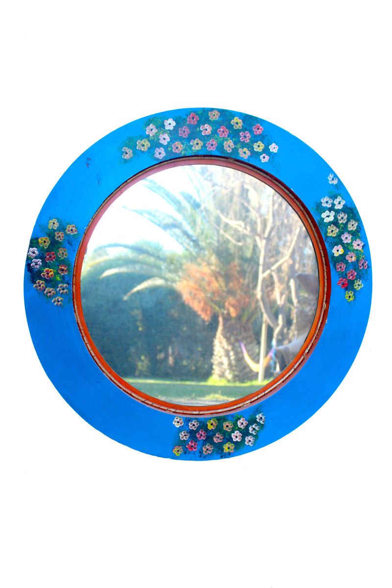 Espejo Redondo de Latón Pintado Extra Grande | Casa Milagros