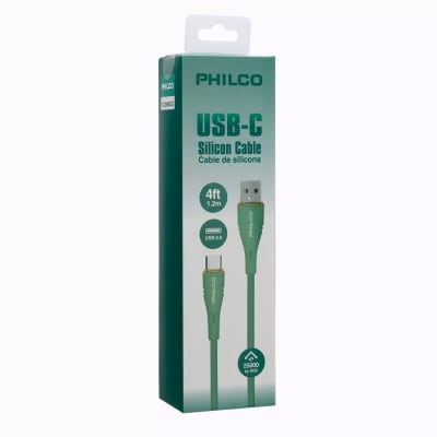CABLE USB-A A TIPO C PHILCO 1.2M PHILCO VERDE 2608CG