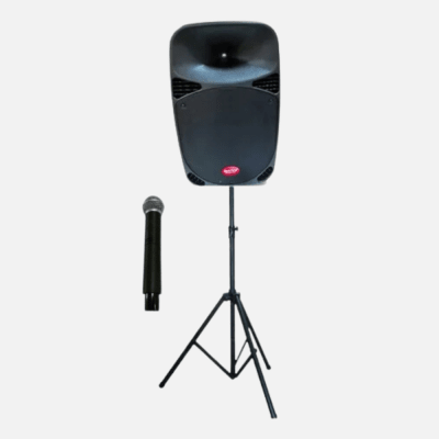 Parlante activo 250W con atril y microfono MAX15MBW Baretone1