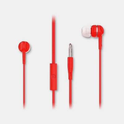 AUDIFONO MOTO EARBUDS 105 M/LIBRES ROJO1