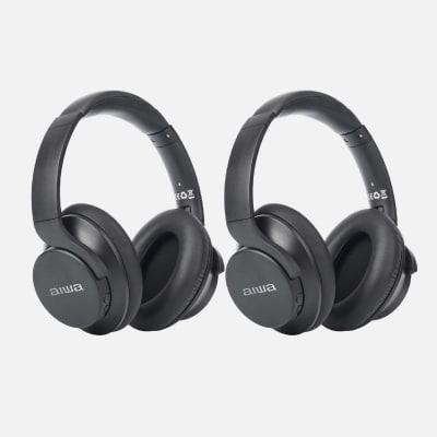 2 x Audifonos Aiwa Knc1090l Nc Over Ear Bluetooth - Negro1