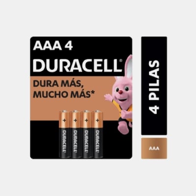 BLISTER DE PILAS ALCALINAS AAA X4 DURACELL