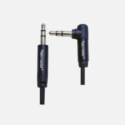 CABLE AUXILIAR 3,5MM EN 90° 3 MTS TECMASTER BLACK TM-300503-BK