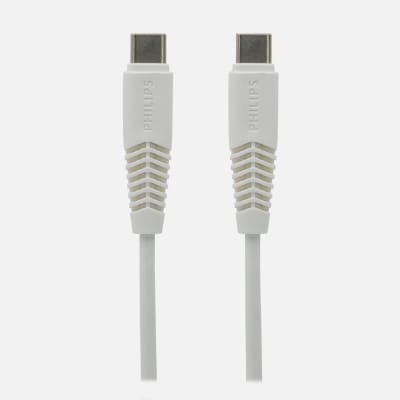CABLE PHILIPS UBC-C A USB-C 1M 2A MAX DLC5531CW BLANCO1